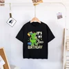 Boy Dinosaur Birthday Cartoon TShirt Birthday Number 1 2 3 4 5 6 7 8 Kids Clothes Happy Dino Tees Tops Cute Party Boy Girl Gifts 5
