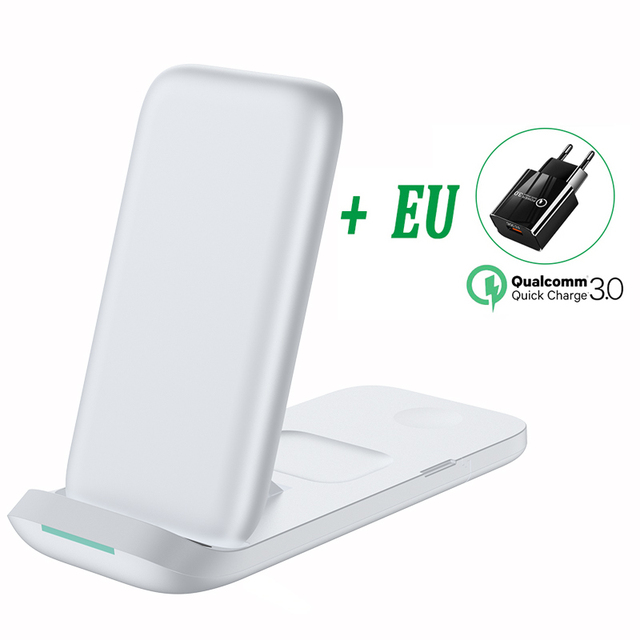 Fast Qi Wireless Charger Stand For iPhone 13 12 11 XS XR X 8 3 in 1 Charging Dock Station for Apple Watch 7 6 SE Airpods Pro