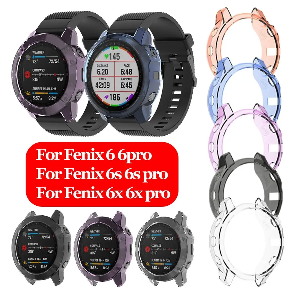 Akcesoria do inteligentnego zegarka Protector wyczyść TPU Watch Case ramka bumpera osłona ochronna dla Garmin Fenix 6 6S 6X Pro