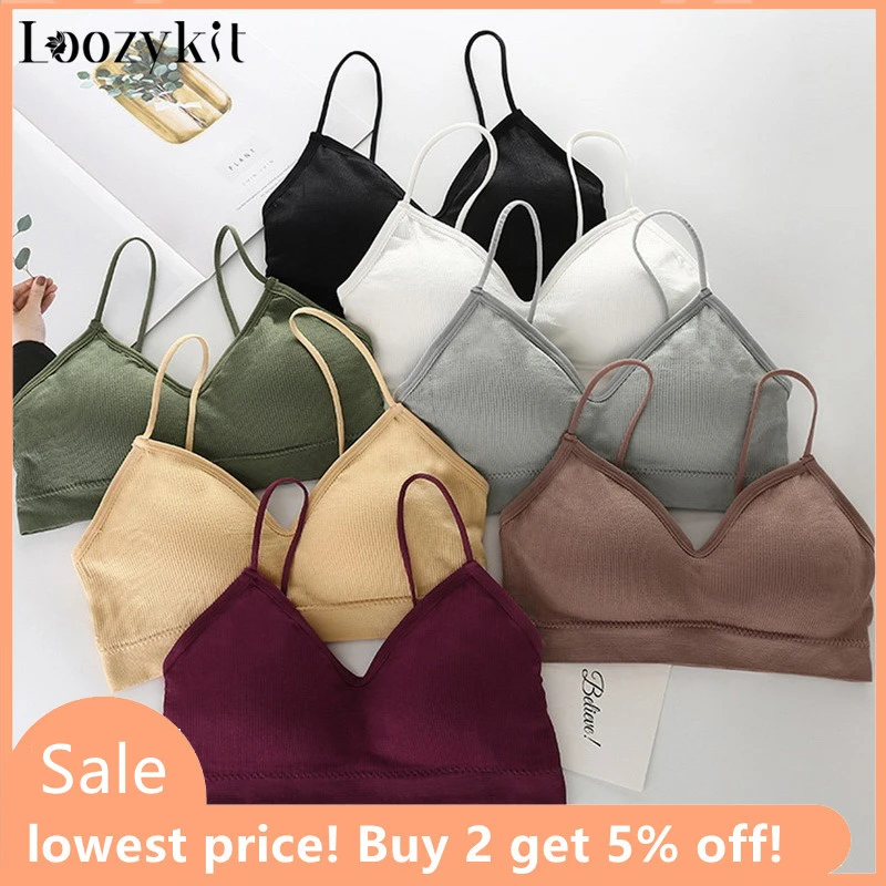 Cotton Sports Bras Top Women Push Up Solid Sports Bra Jogging Gym