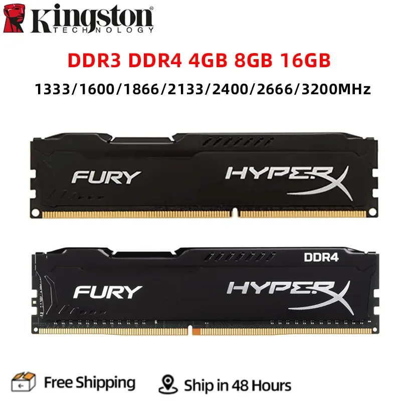 HyperX Fury DDR3 DDR4 4GB 8GB 16GB 1333MHZ 1600MHZ 1866MHZ 2400MHZ 2666MHz 3200MHz DIMM PC3-12800 PC4-25600 DDR4 RAM