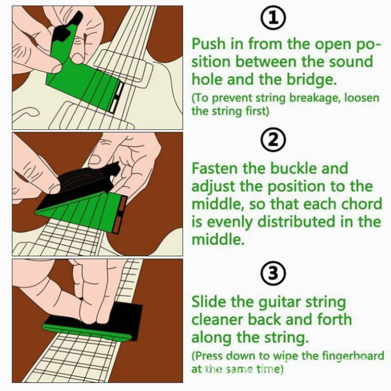 Guitar string cleaner Guitar accessories Guitar repair tool Electric Guitar Bass String Scrubber Rub Cleaning Tool Maintenance Care Acoustic