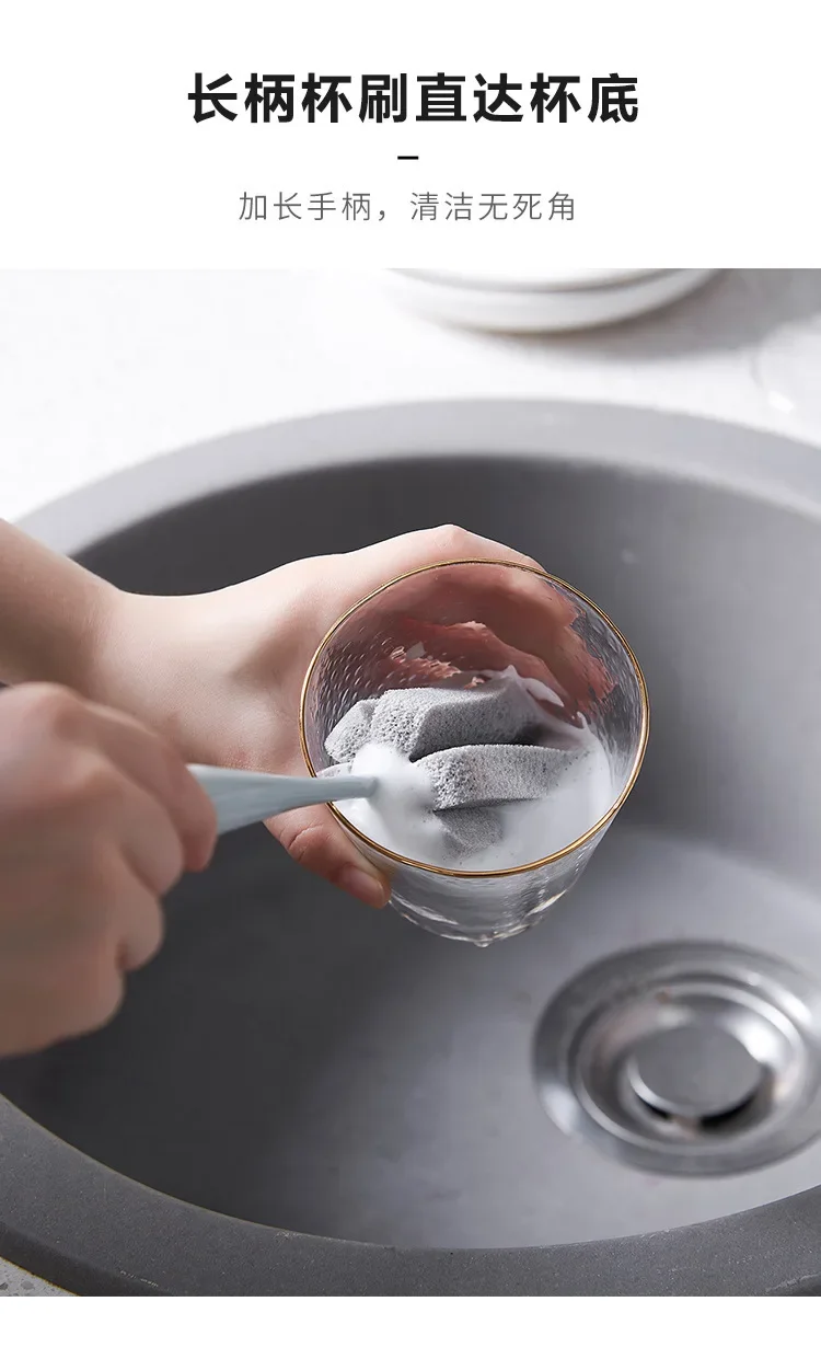 Long Handle Baby Bottle Brush Soft Sponge Brush Water Bottle Glass Cup Washing Cleaner Tool Kitchen Cleaning Tool Specialty Tool