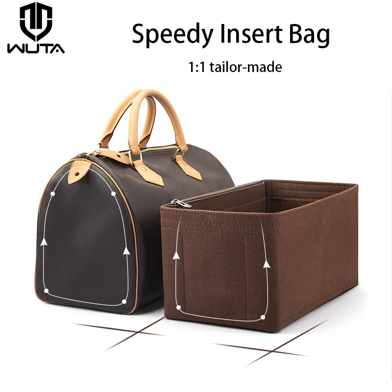 WUTA Felt Insert Bag Organizer For LV Speedy 20 25 30 35 Flap Handbag Inner Bag Makeup Travel Purse Storage Tote Bag Accessories Best Sellers In Luggage, Bags