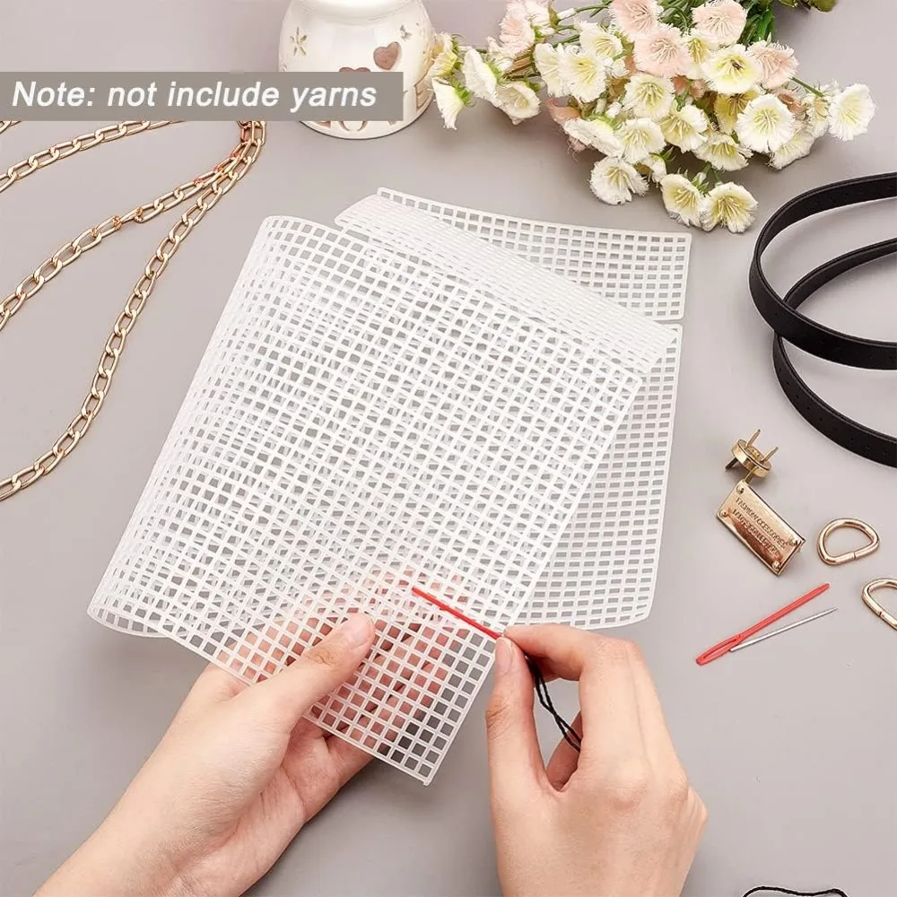 DIY Knitting Crochet Bags Kit Hand-Knit Woven Bag Making Kit Mesh Plastic Canvas Sheets for Embroidery Cross Stitch diy knitting kit craft supplies