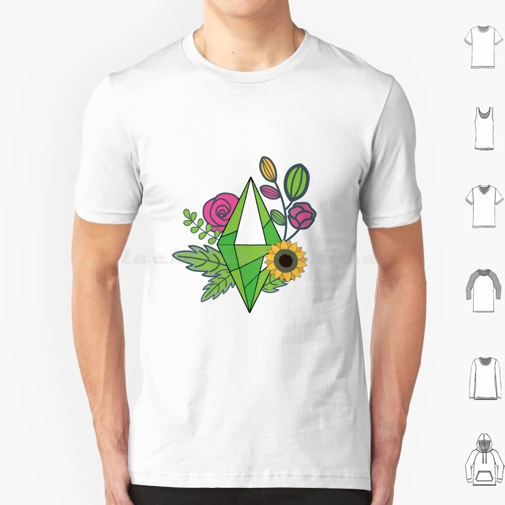 Plumbob Flower T Shirt Cotton Uomo Donna Stampa Fai Da Te Sims The Sims Sims 4 The Sims 4 Plumbob Roses Cute Flower Plumbob Sims Flower