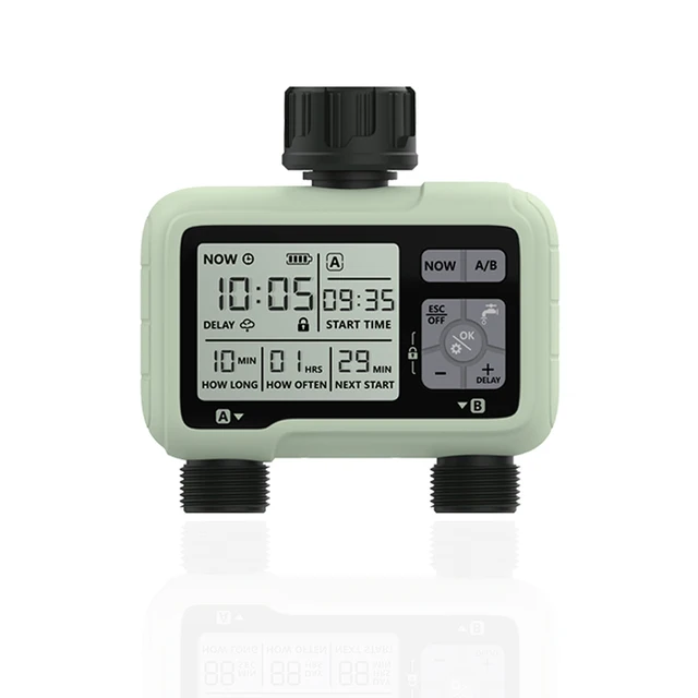 Super Timing System 2-Outlet Water Timer Precisely Watering Up Outdoor Automatic Irrigation Fully Adjustable Program 6