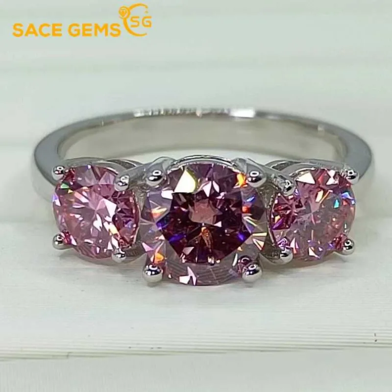 

SACE GEMS GRA Certified 2CT Moissanite Ring VVS1 Lab Diamond Solitaire Ring for Women Engagement Promise Wedding Band Jewelry