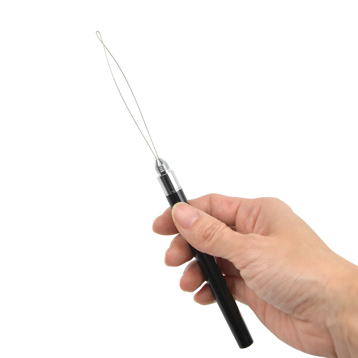 2-in-1 알루미늄 크로셰 훅 루프 니들 락 훅 헤어 익스텐션 도구 듀얼 헤드 헤..