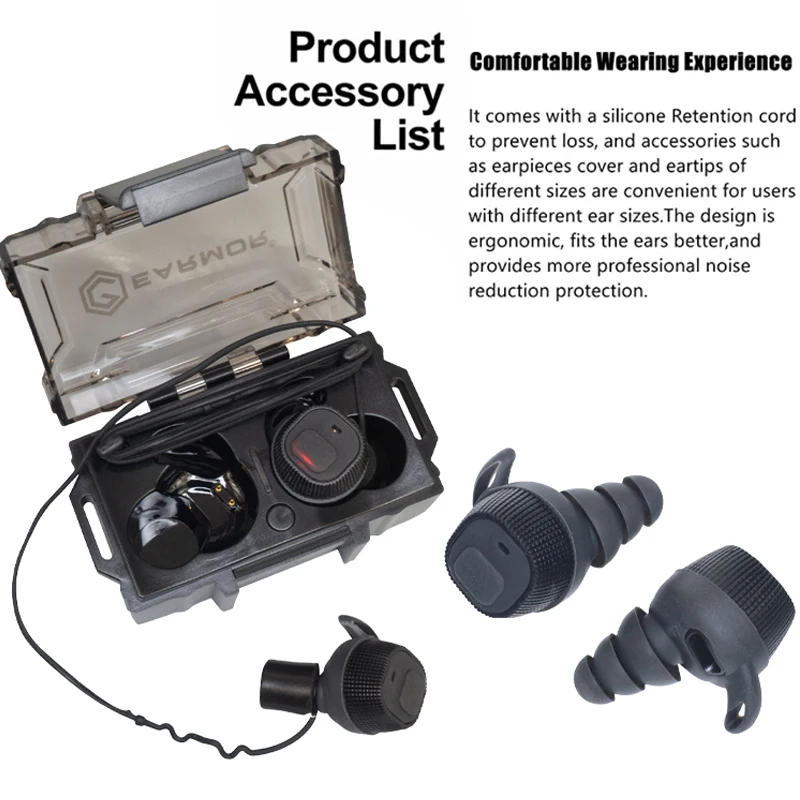 EARMOR M20 電子耳栓ヘッドセットアンチノイズ耳栓電子ダンパー