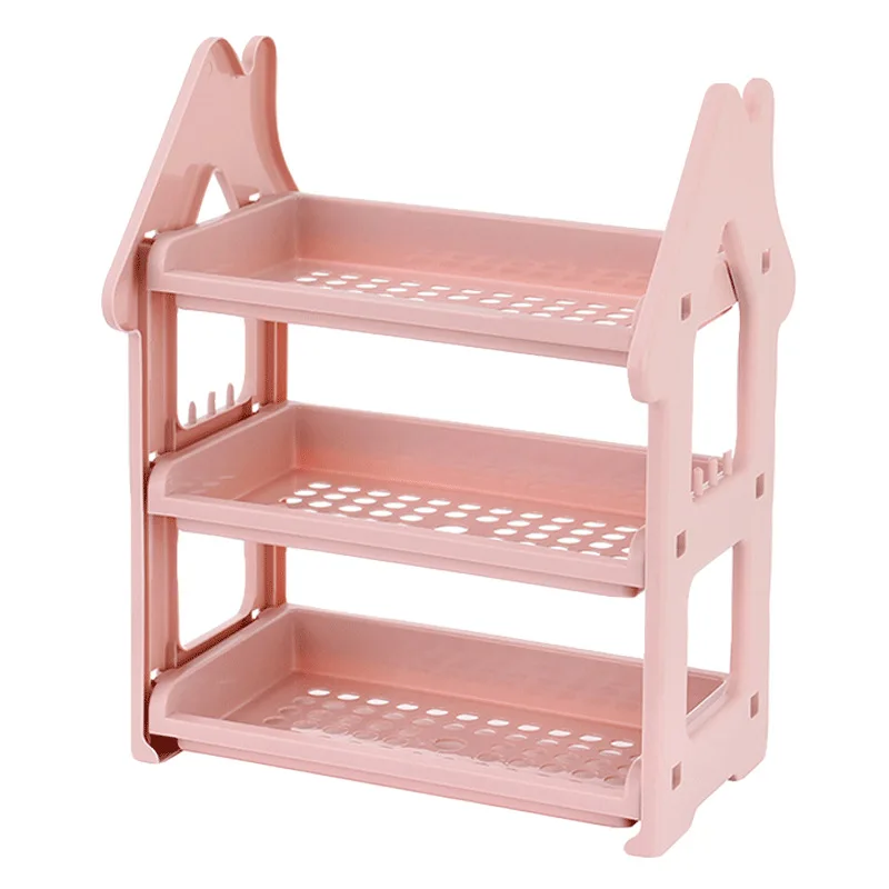 

Cute Double Layer Mesh File Tray Organizer Document Magazine Rack Plastic Book Holder Desktop Storage Basket Shelf Stationery
