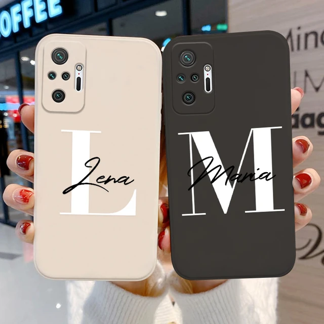 Funda personalizada con letras de nombre para Xiaomi Redmi Note 11, 10, 9, 8  Pro, Mi