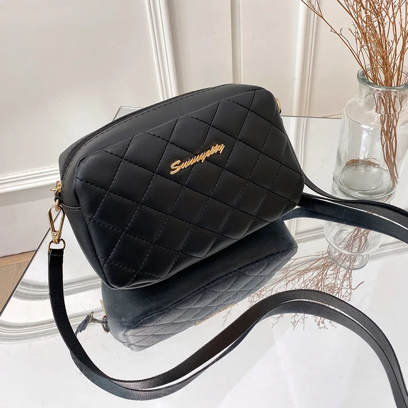 Women Messenger Bag Small Trend Lingge Embroidery Camera Female Shoulder Bags Fashion Chain Ladies Crossbody Purse