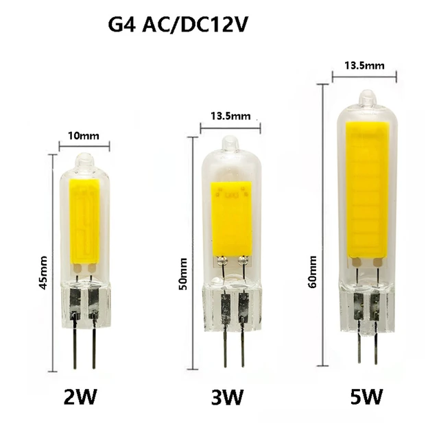 3W 5W 6W 8W 10W G4 12V G9 220V LED Dimmable COB Ampoule Remplacer Lampe  Halogène