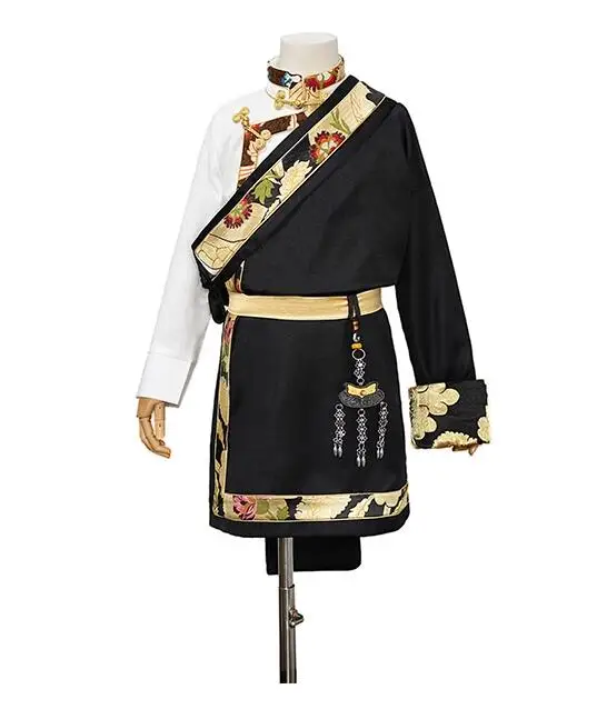 

Костюм танцевальный Тибетский для мальчиков, детский черный костюм для выступления, летняя одежда