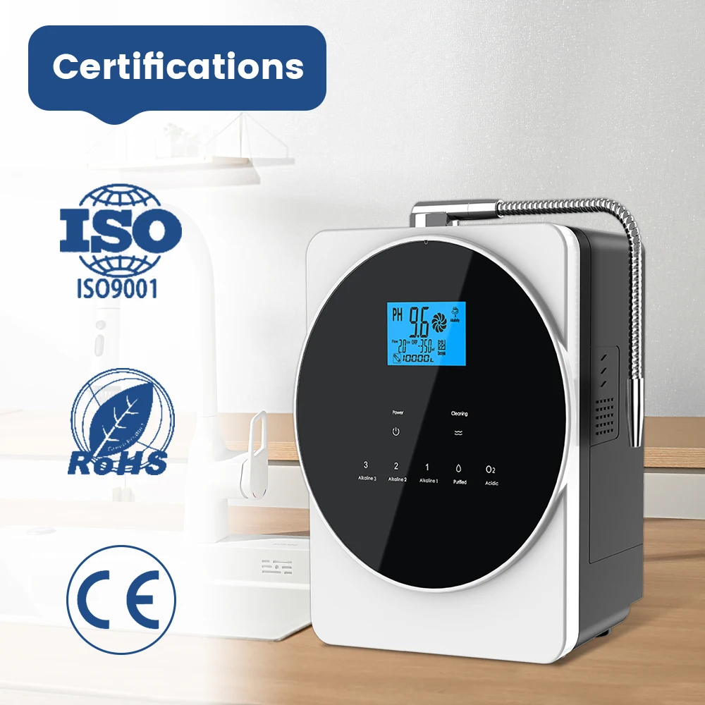 Фото Ионизатор щелочной воды CAWOLO, устройство для создания щелочной воды с фильтром, 11 тарелок, от 4,5 до 10,5 кислот №2