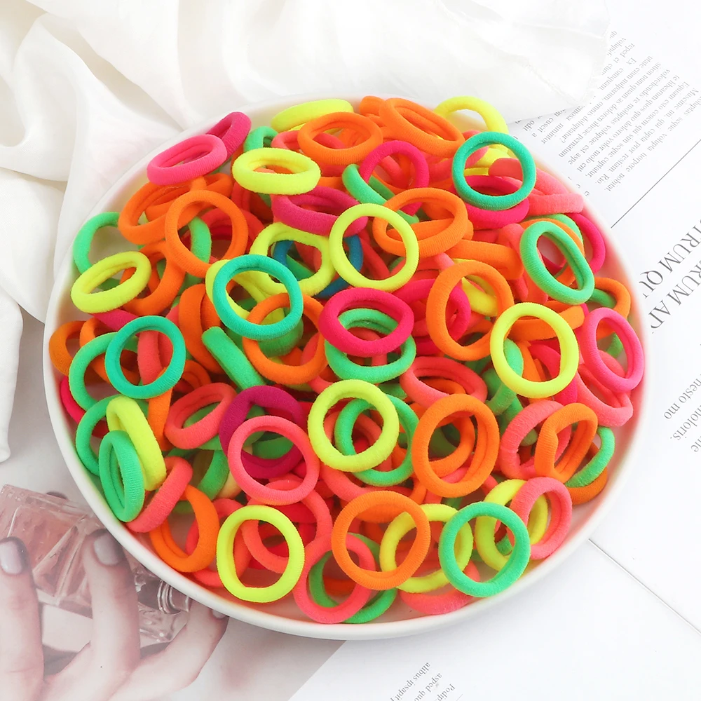 200PCS 3cm Kinder Baby Kleine Haar Bands Elastische Candy Farben Haar Krawatten Bunte Stirnband Haar Zubehör Headwear Großhandel geschenke – Detail 9