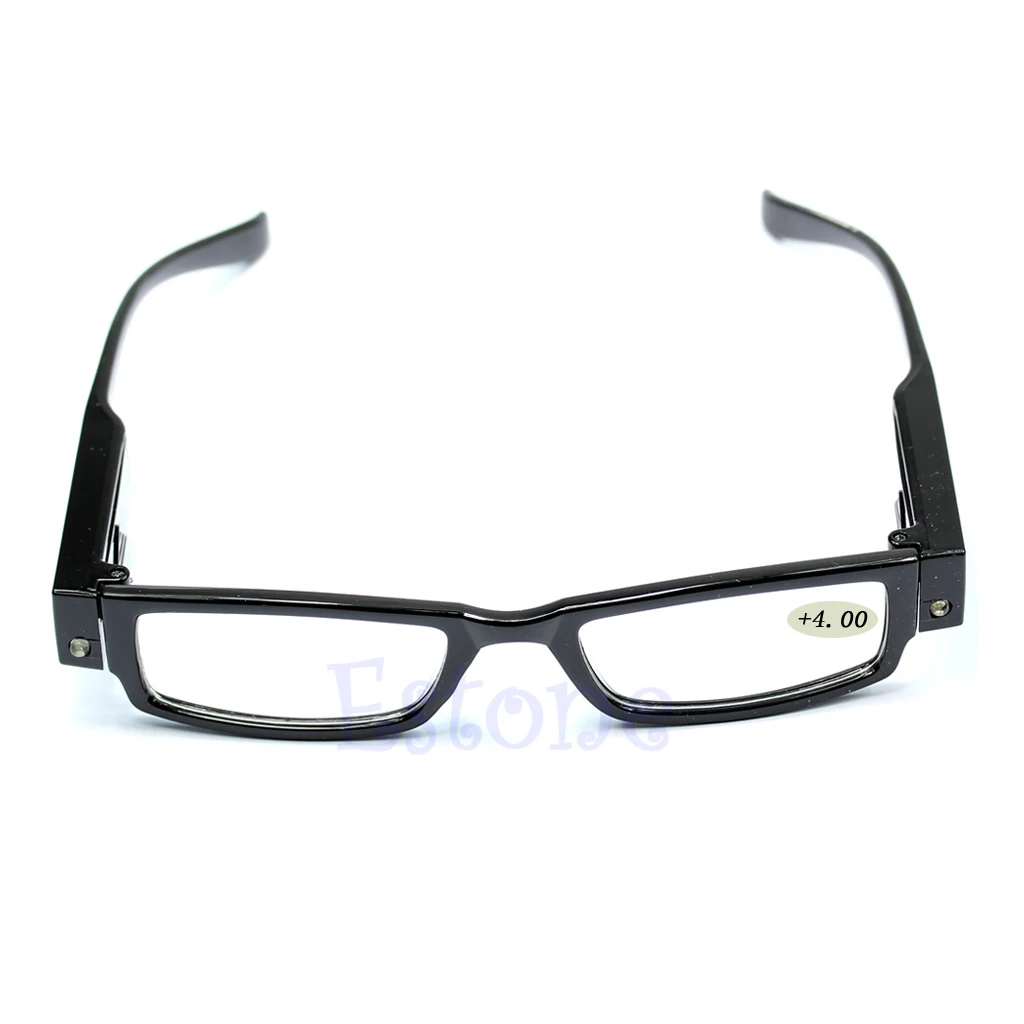 Multi Strength LED Reading Glasses Eyeglass Spectacle Diopter Magnifier Light UP +1.0+4.0