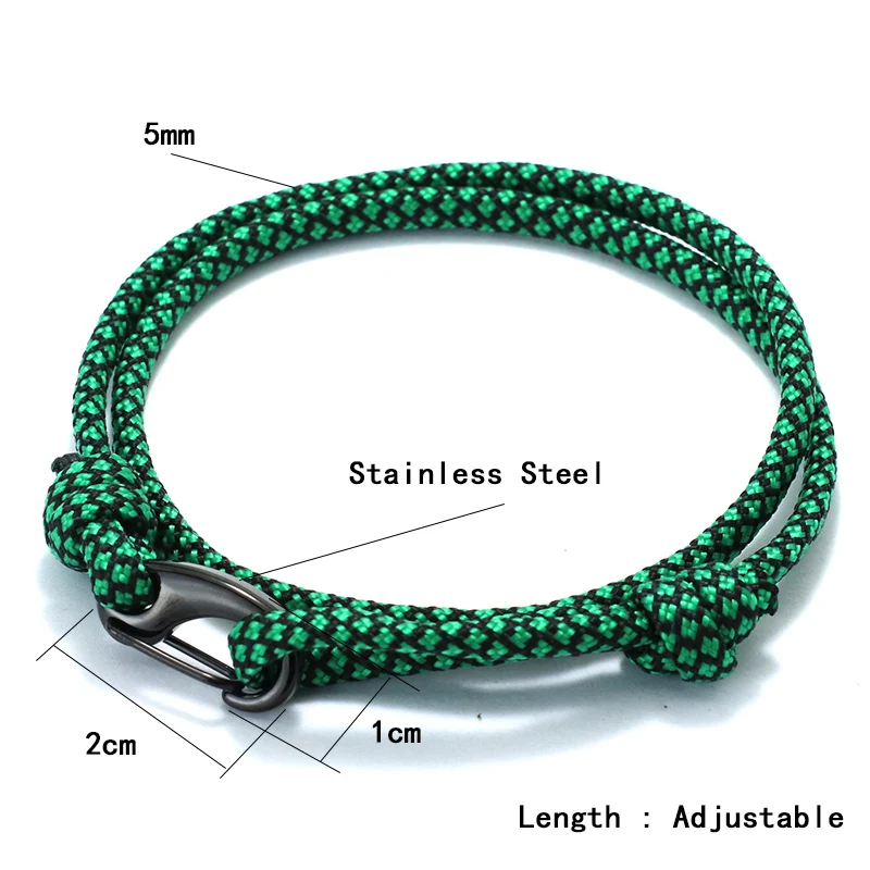 Black Stainless Steel Paracord Bracelet for Men