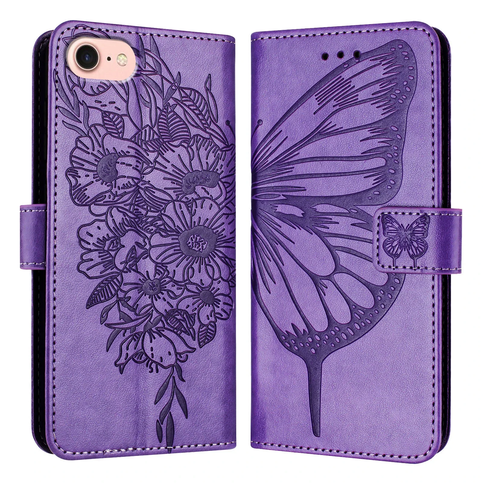 3D Butterfly Leather Flip Phone Case - Stylish & Durable Back Cover