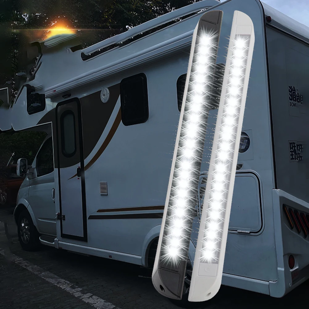 1pc DC12-28V 9W RV LED Awning Light Bar Cool White 6000k 1000lm Exterior Lamp For Van Camper IP66 Waterproof Universal RV Parts universal 60w yellow led work light square waterproof driving lamp off road fog lamp for auto pickup truck jeep defender 12v 24v