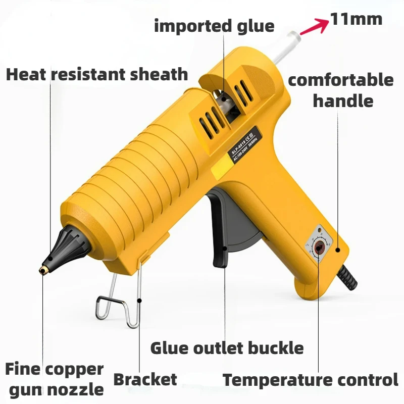 100W/150W/200W Professional Hot Melt Glue Gun Copper Nozzle Adjustable Temperature use 11mm Glue Sticks Household DIY Tools 3