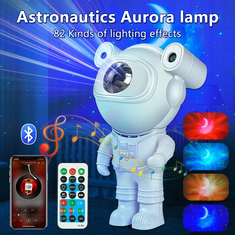 

Newest Galaxy Projector Upgraded Astronaut Star Lamp Nebula Moon Ceiling Sky Night Light with Timer and Remote Bluetooth Speaker