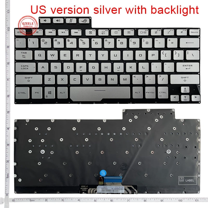 Teclado do Laptop para Asus Rog Zephyrus G14 Ga401 Ga401u Ga401m Ga401i V192461b2 Retroiluminado us ru - Imagem 3