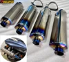 Customized Titanium Alloy ID:51mm 61mm L:420mm 470mm 530mm 580mm Motorcycle Exhaust Muffler Can with Removable DB Killer Baffle