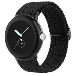 Braided Solo Loop Elastic Nylon Strap for Pixel Watch (Black)