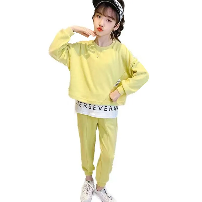 

Girls Suits Spring Autumn Children Long Sleeve T-shirt + Pants Sports Sweatshirt 2pc Streetwear Casual Baby Girl Clothes Outfits
