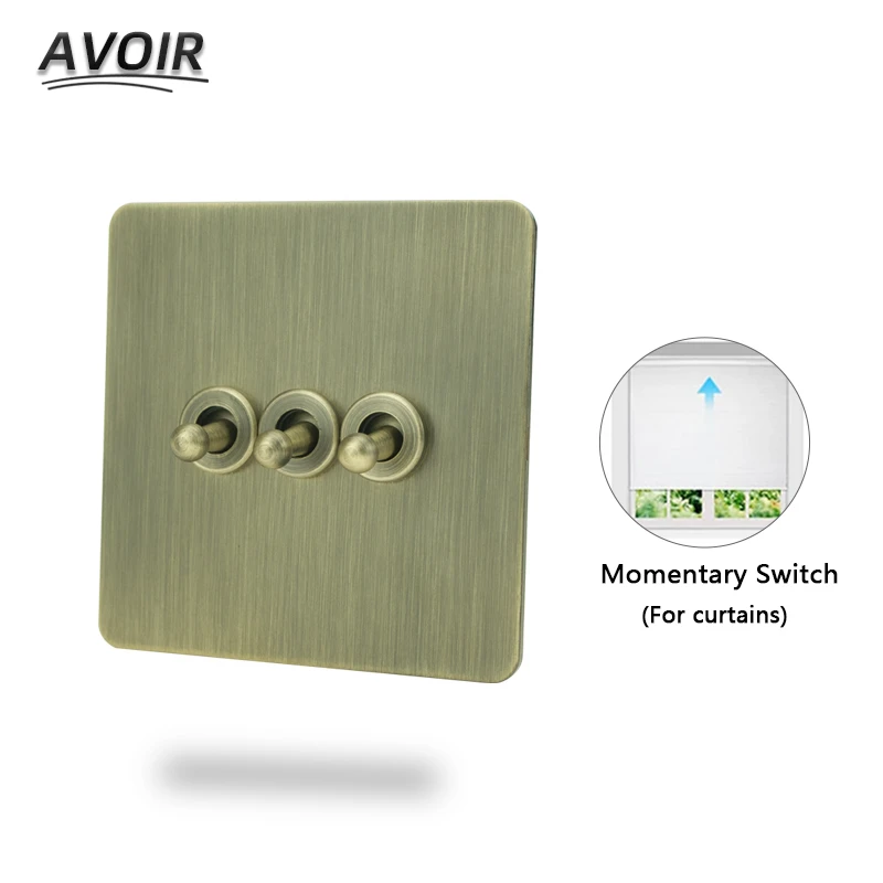 Avoir Retro Wall Light Switch Bronze Brushed Panel Electric Switches