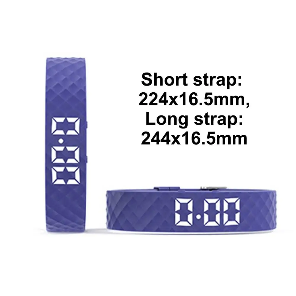 LED 디지털 알람 시계 시계 8세트 알람 설정 조정 가능한 진동 알람 팔찌 스누즈 방지 방수