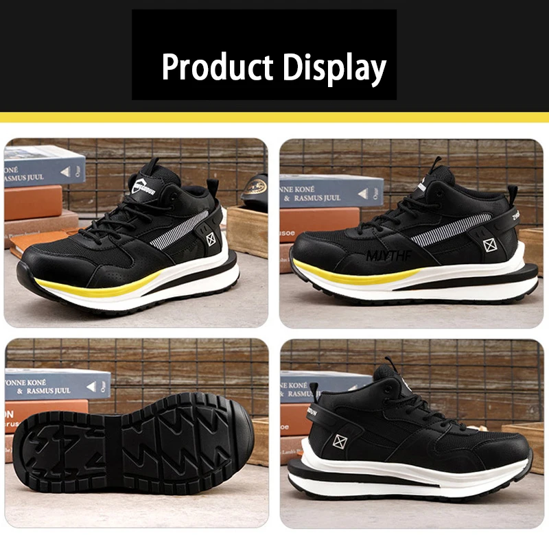 Quality Work Boots Men Anti-puncture Work Sneakers Safety Shoes Men Steel Toe Cap Anti-puncture Indestructible Shoes Protective