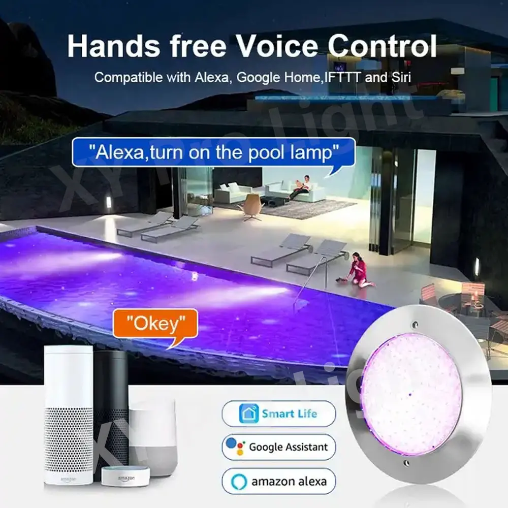 DC12V 25W 35W RGB 수중 조명 18W IP68 12W LED 수영장 조명 모바일 앱 제어 풀 파티 장식 분수 램프