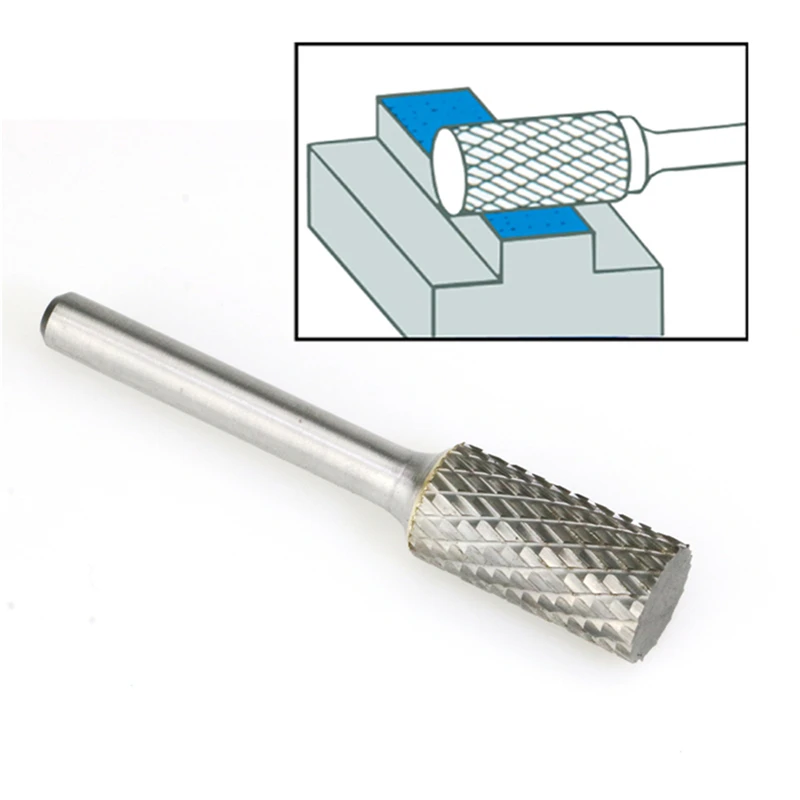 

1pcs SA-5 Tungsten Carbide Burr File 1/2 Inch Head with 1/4 Inch Shank Cylinder Shape Metalworking Bit for Rotary Die Grinder
