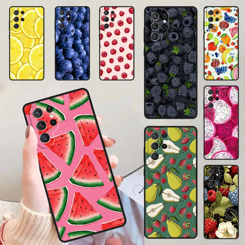 Custodie Estive Per Frutta E Bacche Per Samsung Galaxy S23 S20 Fe S21 S22 Ultra Note 20 S8 S9 S10 Note 10 Plus Cover