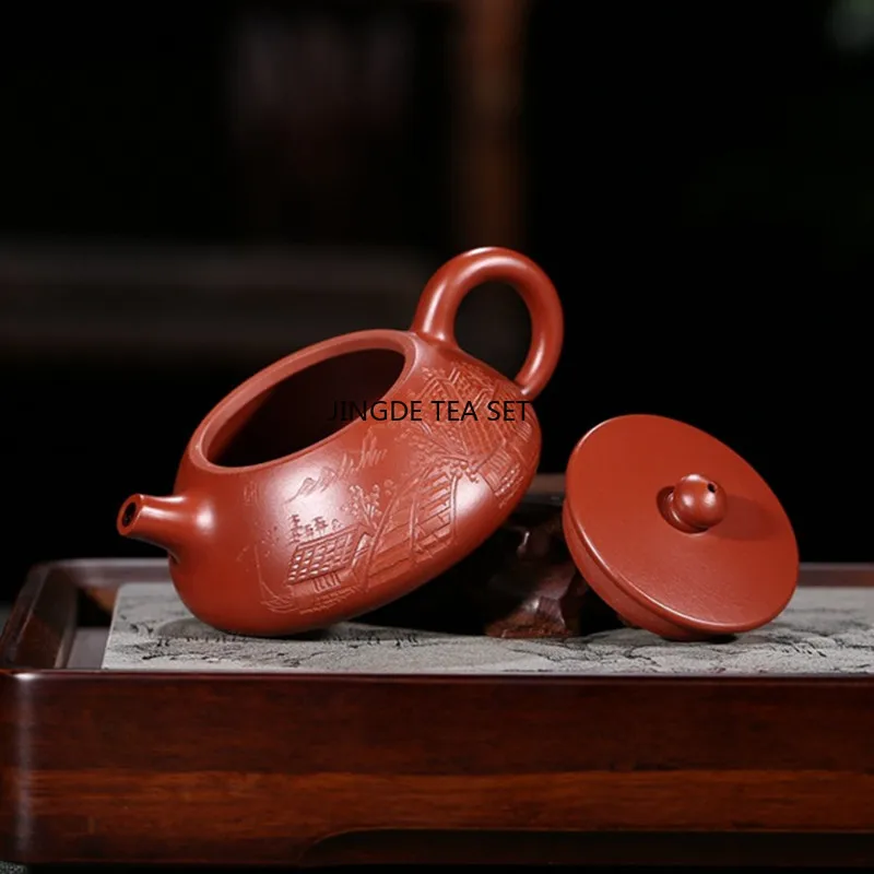 120ml Chinese Yixing Purple Clay Teapots Raw Ore Dahongpao Stone Scoop Tea Pot Home Zisha Filter Kettle Customized Tea Set Gifts