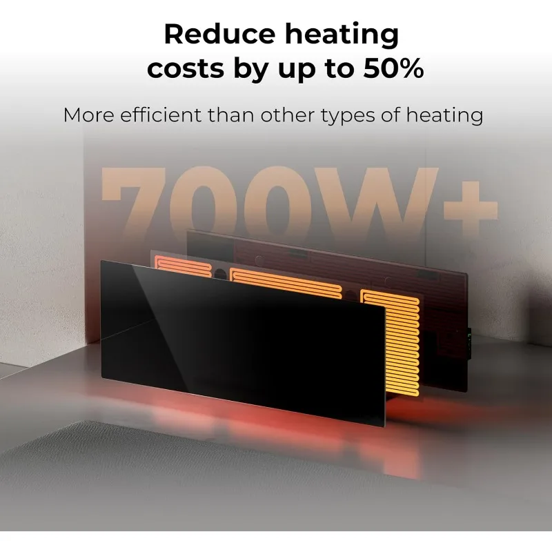 AENO Infrared Heater Thermostat 700 Watt Energy Saving Panel Electric Heater Smart Wall Mount Freestanding Space Indoor