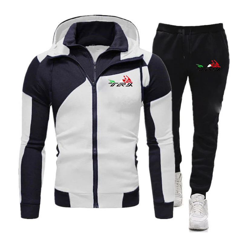 Benelli TRK 502X printing fashion 2023 new men's diagonal zipper stitching sportswear cotton hoodie casual sweatshirt sweatpants