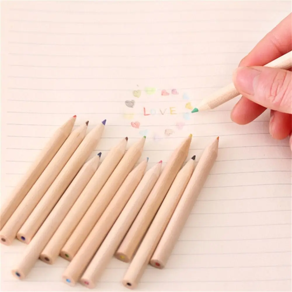 12 Color Pencil Crayon for Child Batch Barreled Oily Colored Pencil Art Tool Kawaii School Supplies Stationery