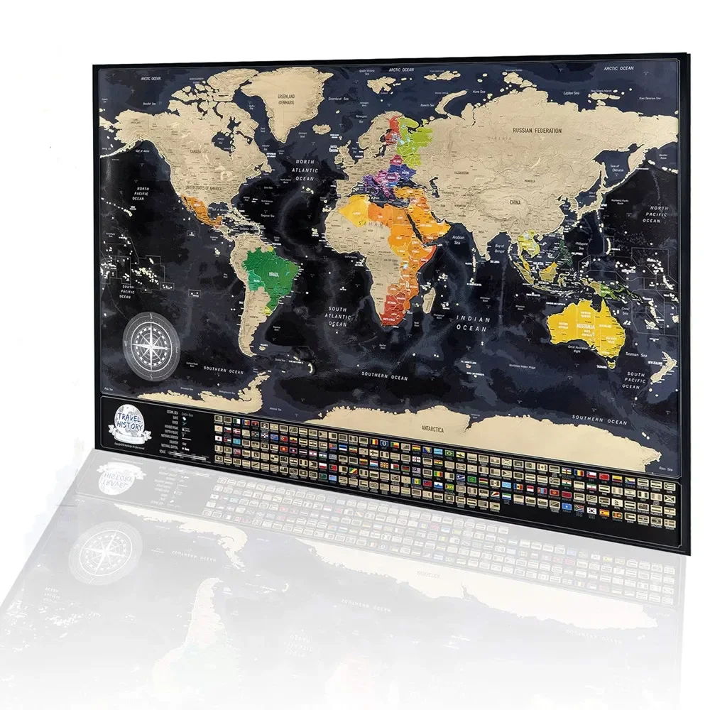 

Top DIY World Scratch Off Maps With National Flags and Detailed Boundary Place Name - Travel Scratch Off Maps Perfect Gift a4
