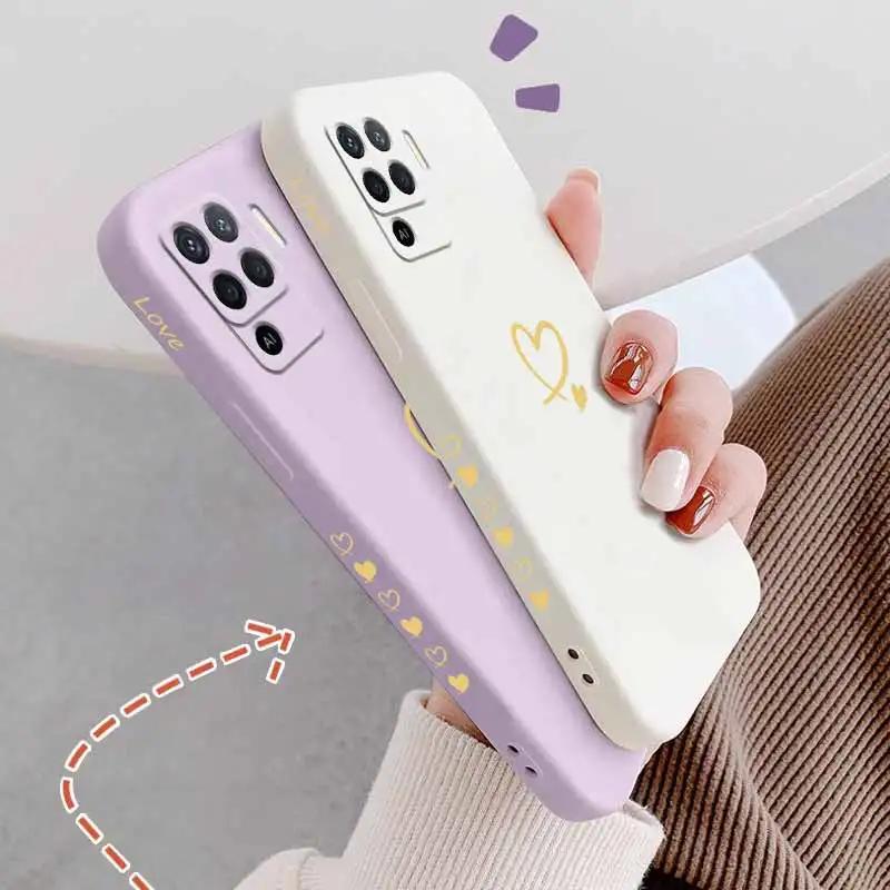 Love Heart Liquid Lanyard Silicone Phone Case