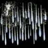 Meteor Shower Rain Lights,11.8inch 8 Tubes Falling Christmas Lights Outdoor Raindrop Lights,Xmas Wedding Tree Holiday Decoration 2