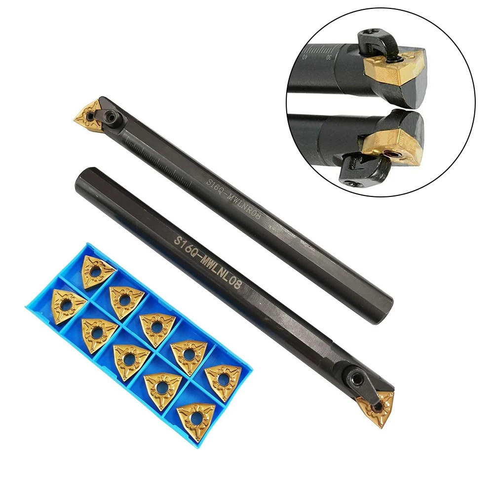 

1set S16Q MWLNR08 MWLNL08 Lathe Turning Tool Holder WNMG0804 Carbide Insert Internal Turning Tool CNC Cutting Tools Set