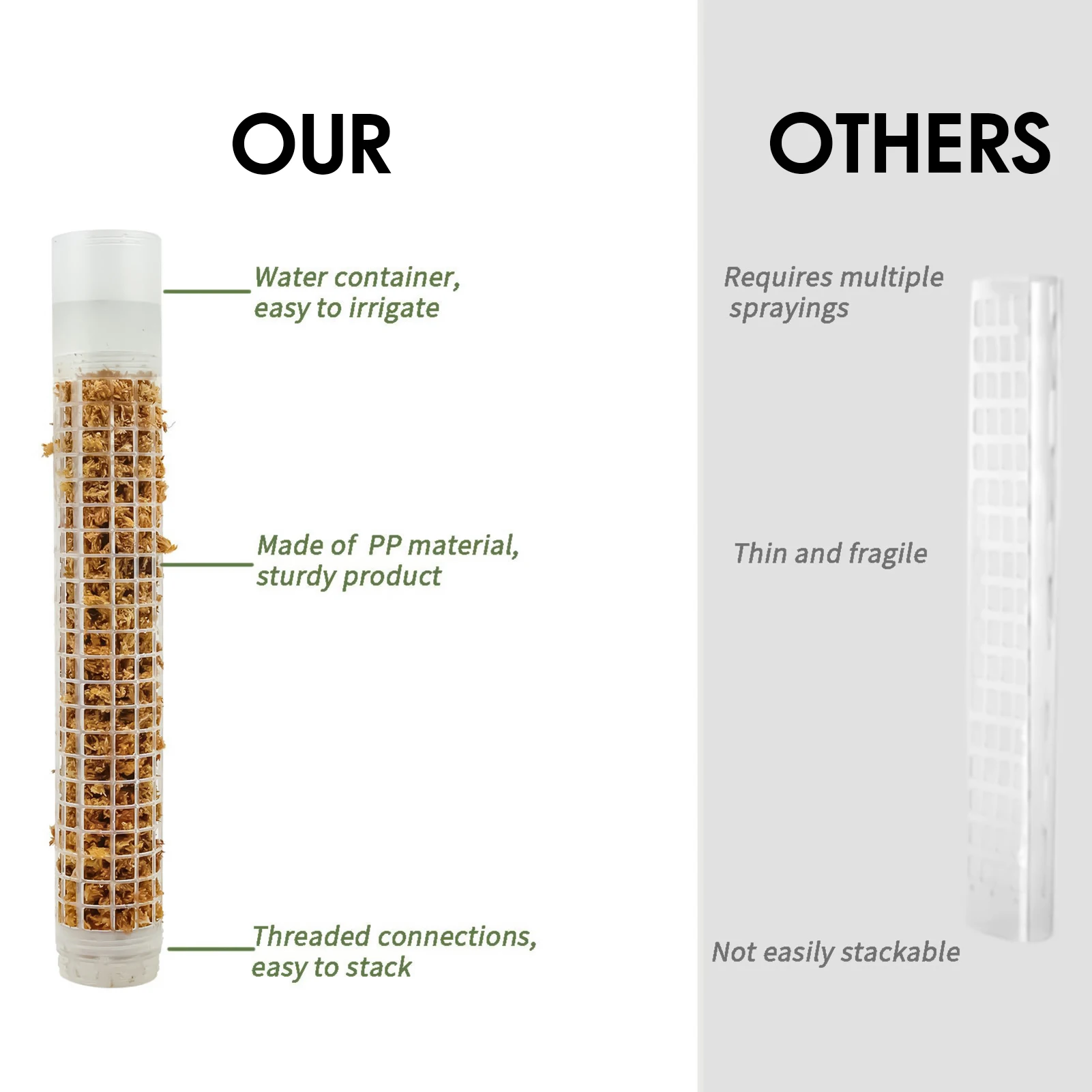 Plastic Plant Cages Supports Moss Pole Automatic Watering Continuous Moisture Pole Mesh Structure for Garden Climbing Plants