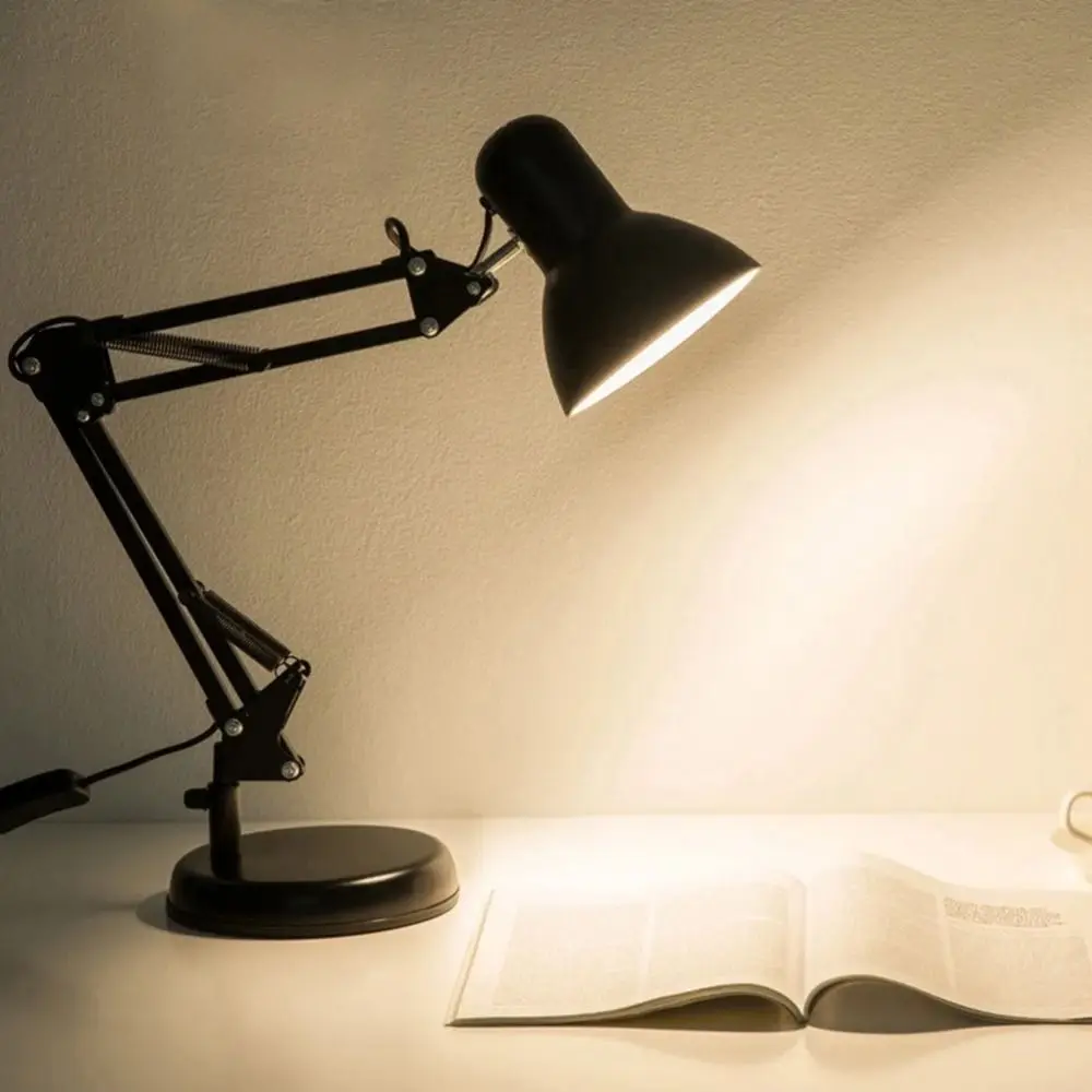 Practical E27 Desktop LED Lamp Metal Long Arm Reading Lamp Folding Adjustable Night Light Nail Manicure Table