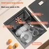 Cup Washer Hidden Sink Stainless Steel Kitchen Sink Mini Bar Single Slot Touring Car Wash Basin With Cover Plate Apartment 4