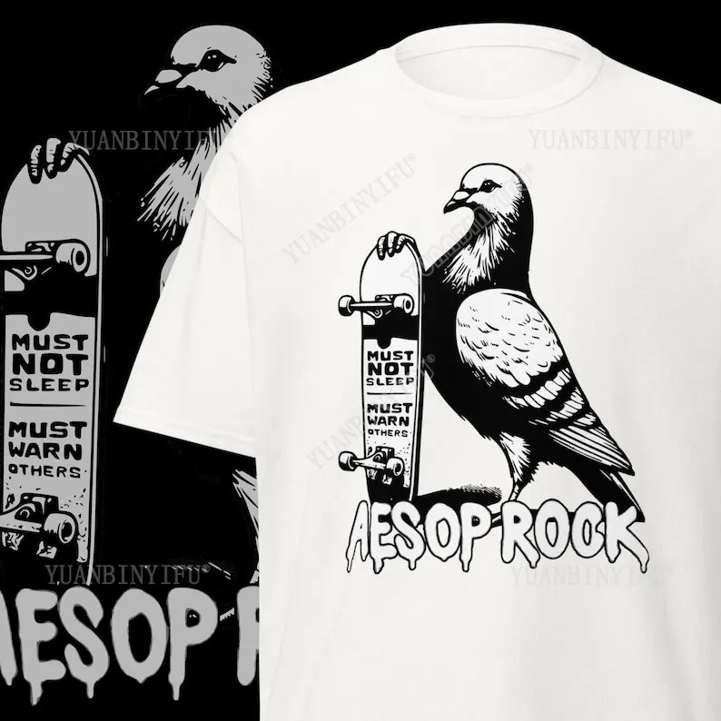 Aesop Rock T-Shirt Herren Kleidung Grafik T-Shirts Unisex Baumwolle Vintage Rundhals Hip Hop Männer Frauen Streetwear T-Shirts Kurzarm