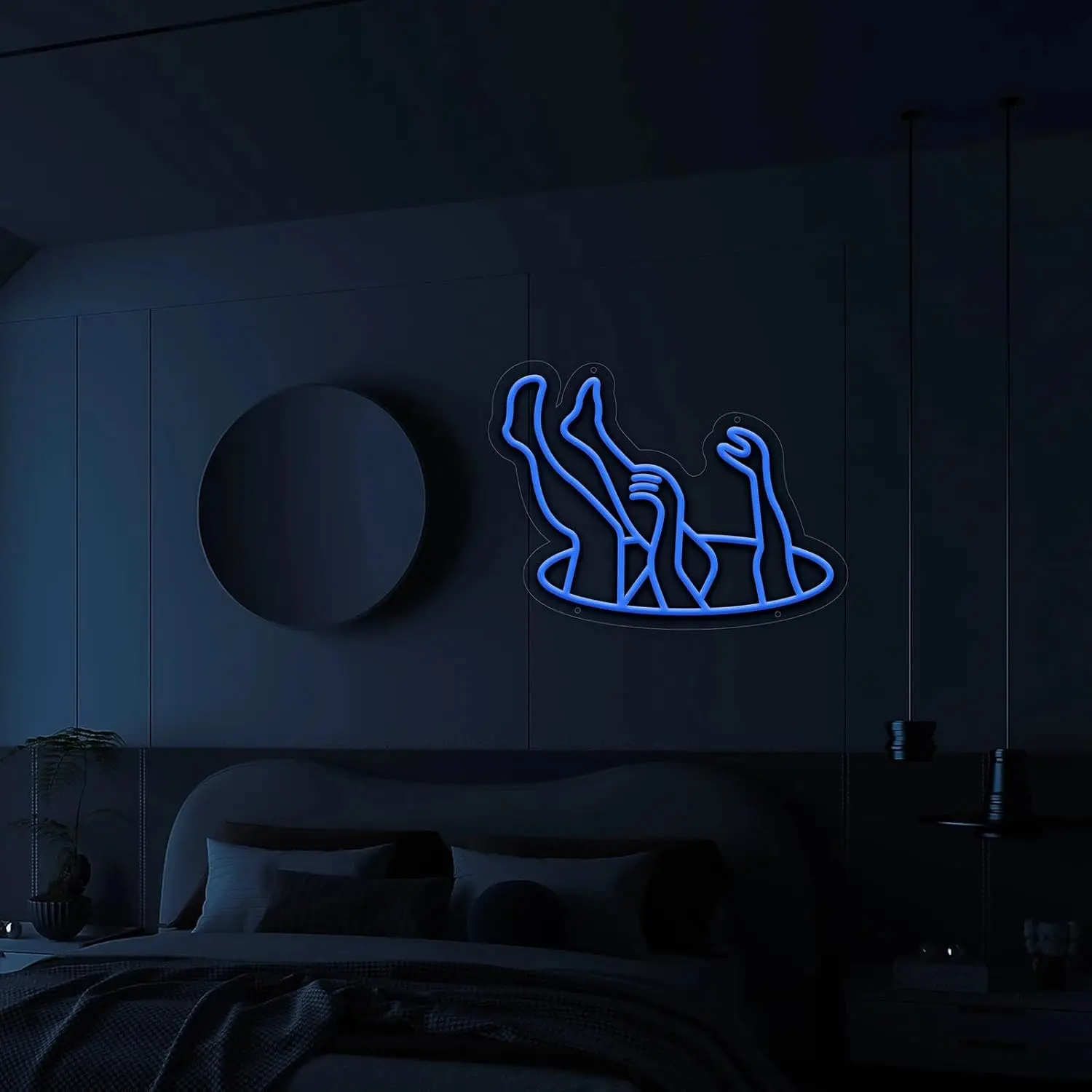 Falling Man Neon Sign for Wall Decor USB Drop Into Neon Light Signs for Bedroom Home Bar Man Cave Game Room Party Gift